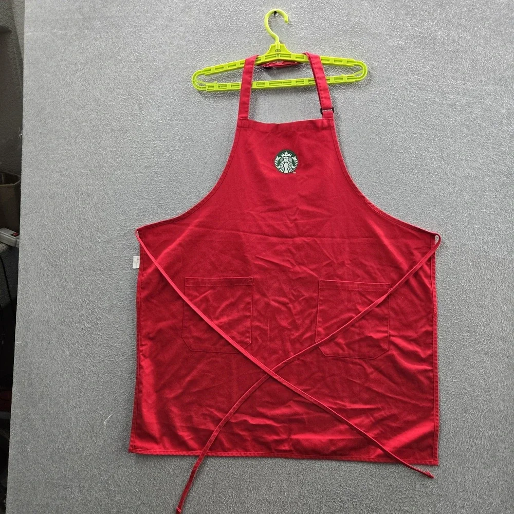Starbucks Men Red Embroidered Apron Workwear Logo